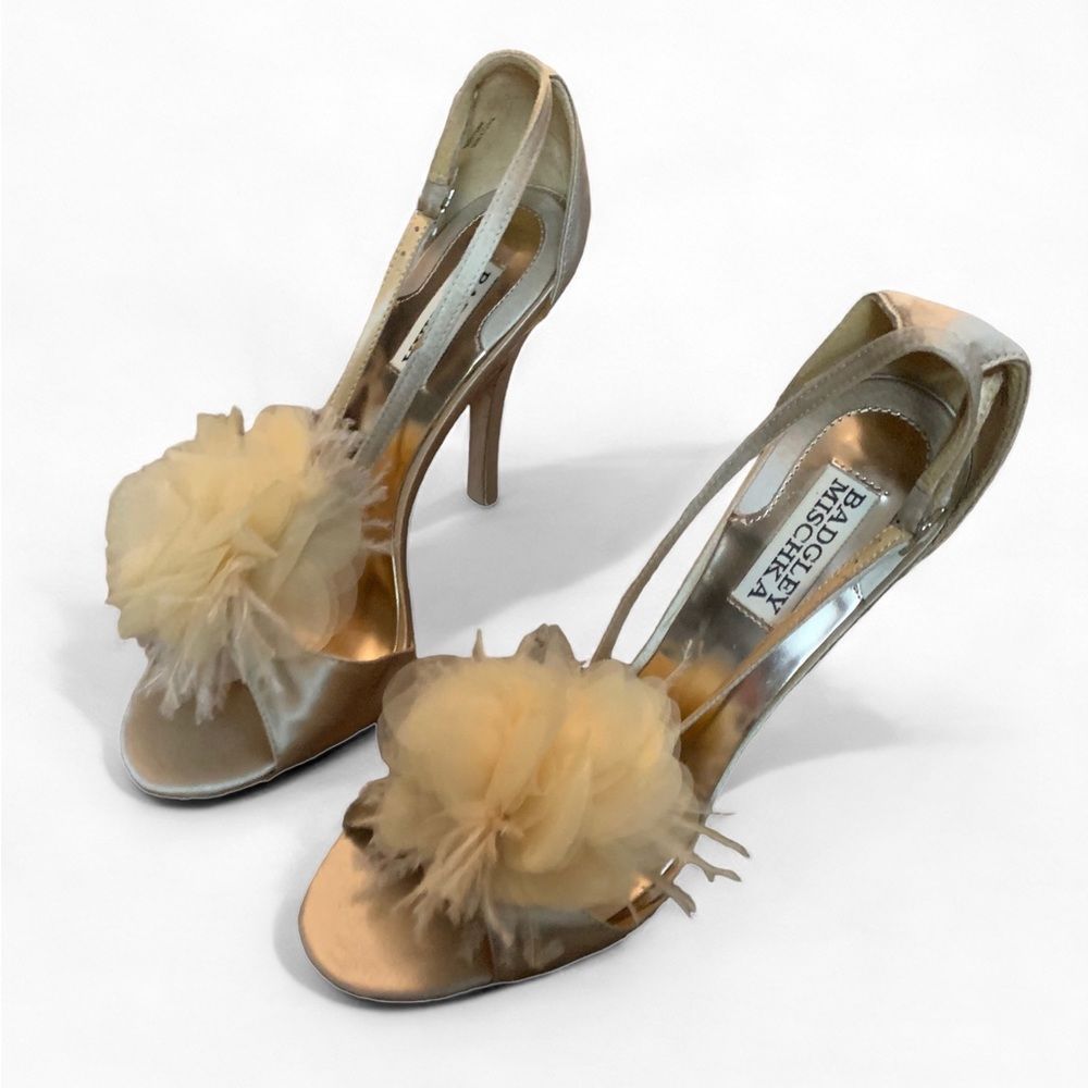 Badgley Mischka Leather Sole Shoes Size 8 1/2 Beautiful Gently Used